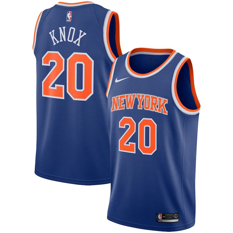 Men New York Knicks 20 Kevin Knox Nike Blue Swingman NBA Jersey